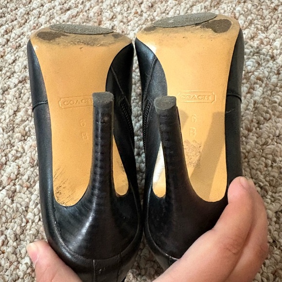 Coach Salene Black Leather Ankle Boot Bootie Size 6B - Picture 5 of 9